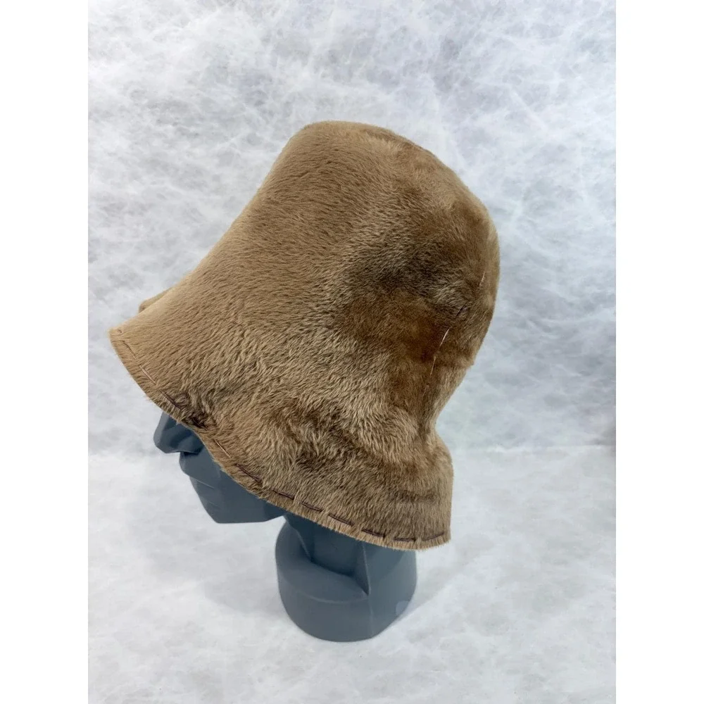 Vintage Betmar New York‎ Paris Faux Fur Bucket Hat Camel Tan Aura Mid Century